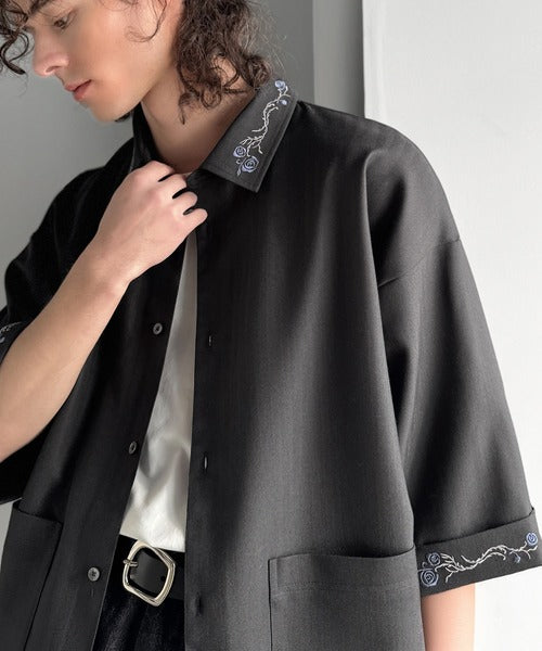 「魅せる服。」刺繍使いシャツジャケット/Embroidery Design Shirt Jacket co1010042