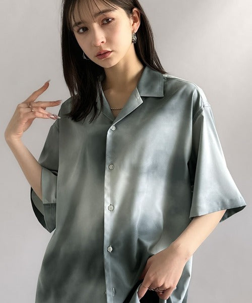 Oversized Drape Half Sleeve Shirt/総柄プリントオーバーサイズドレープ半袖シャツ co1150014