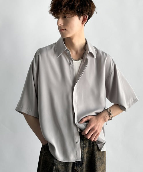 Cropper Box Style Hidden Placket Shirt ／比翼デザインショート丈シャツ co1010005
