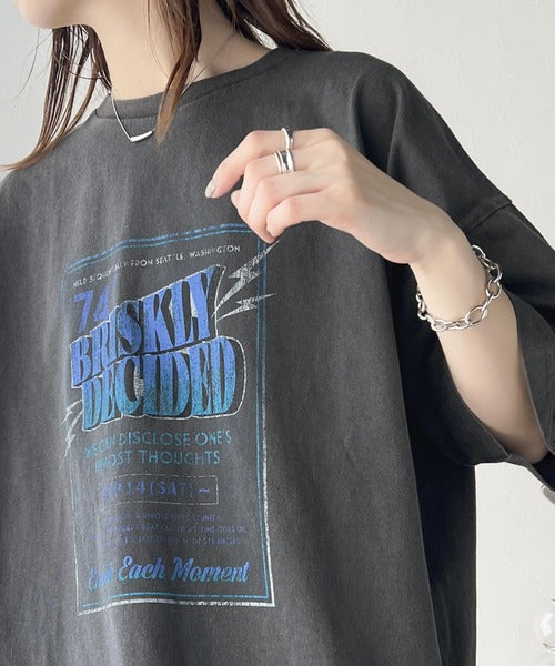 《Javaジャバコラボ》ゆるっとカジュアルに着こなす。綿100%ピグメント加工グラフィックプリントTシャツ＆ロンT(半袖)(長袖) jv1050148