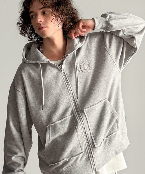 【Classical Origin】Appliqu Detail Full-Zip Hoodie／アップリケデザインフルジップパーカー co1150045