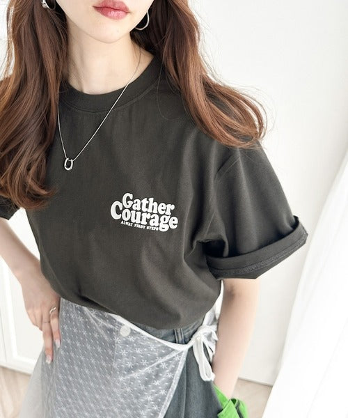大人カジュアル。綿100％ワンポイントロゴTシャツ mo1310041
