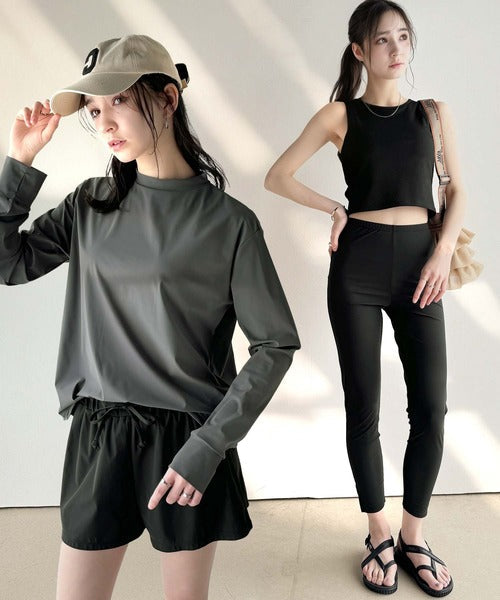 《JaVa ジャバコラボ》接触冷感＆UVカット＆遮熱機能付き♪ラッシュガード5点セット（紫外線カット率90%以上） jv1260412