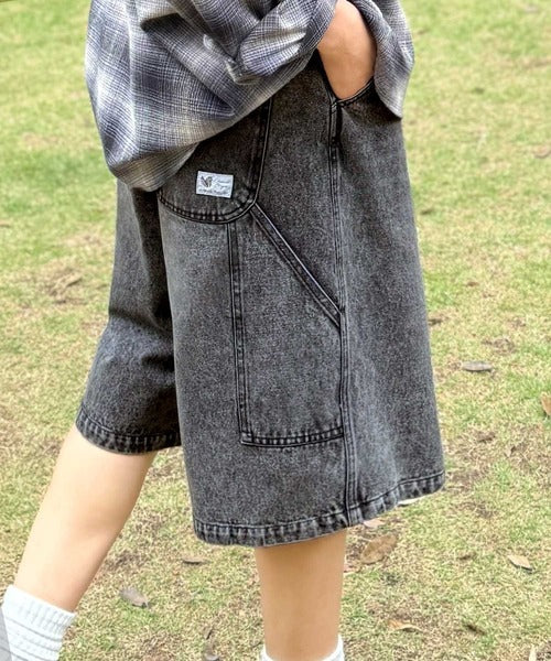 「新定番ハーフデニム。」ベルトデザイン ペインター ハーフデニムパンツ／Belted Design Painter Half Denim Pants co1150029