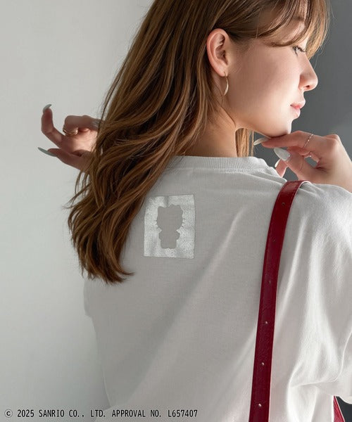 【Sanrio characters/サンリオキャラクターズ】大人可愛い推しアピール♪シルエット箔プリントTシャツ（半袖） ce1350005