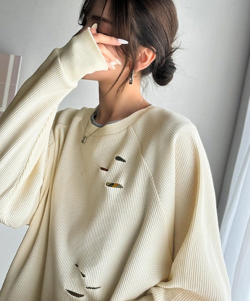 《Javaジャバコラボ》今シーズン大注目！バックJavaネーム付きダメージワッフルロンT jv1010337