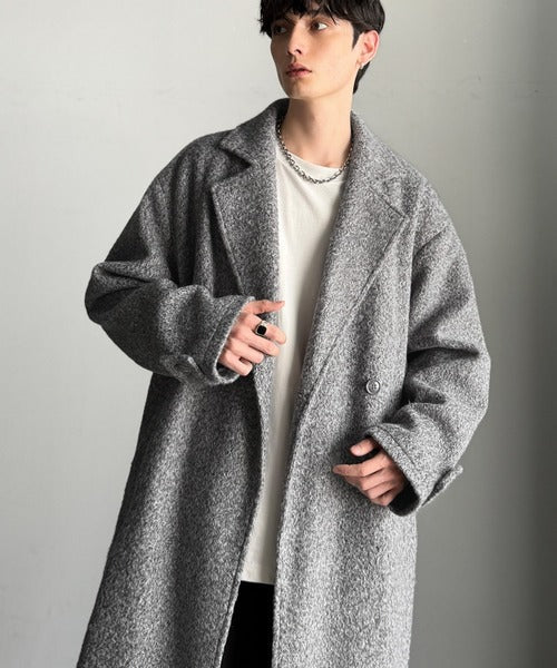 【Classical Origin】「余裕を魅せる。」フェイクウールロングチェスターコート／Fake Wool Long Chester Coat ao1010465