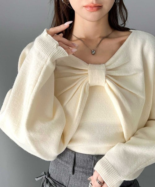 【mily bilet】キャミ&ニットのセットアイテム！マルチwayリボンボレロニットアンサンブル mi1139057