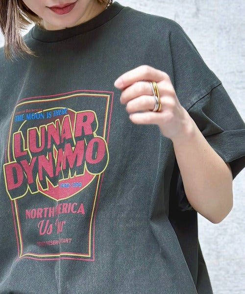 《JaVa ジャバコラボ》キャッチーな大人Tee。綿100%ピグメントロゴビッグTシャツ jv1029024