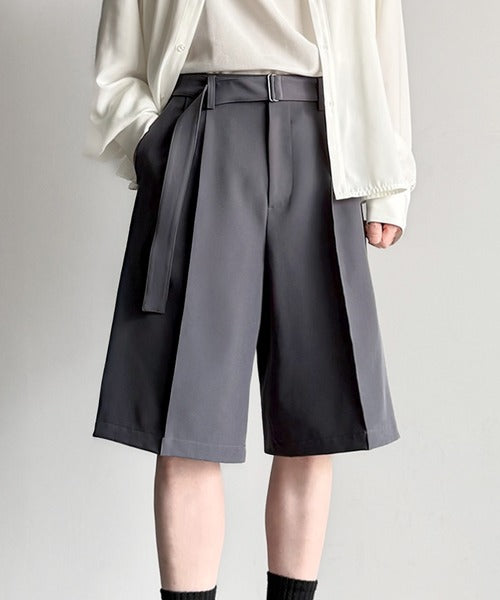 「涼やか上品。」ベルト付きルーズシルエットショートスラックス／Belted Design Loose Silhouette Short Slacks co1150020