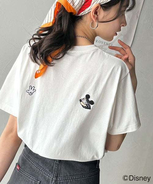 綿100%大人可愛い♪バック「ディズニー」刺繍半袖T ce1330039