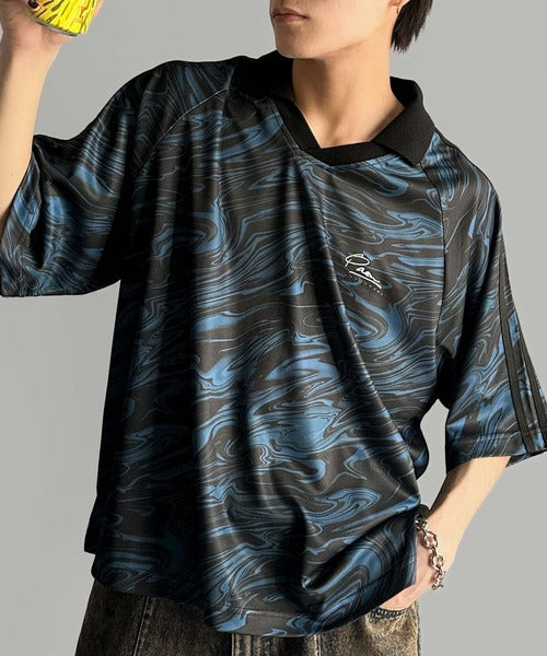 《JaVaジャバコラボ》ラインストーン使い総柄ゲーム半袖Tシャツ jo1150023