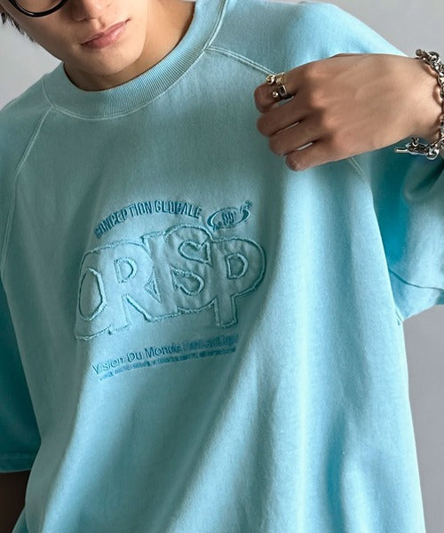 《JaVa ジャバコラボ》裾はドロストでお好みのシルエットに。ヴィンテージライクな半袖ロゴスウェット jm1029126