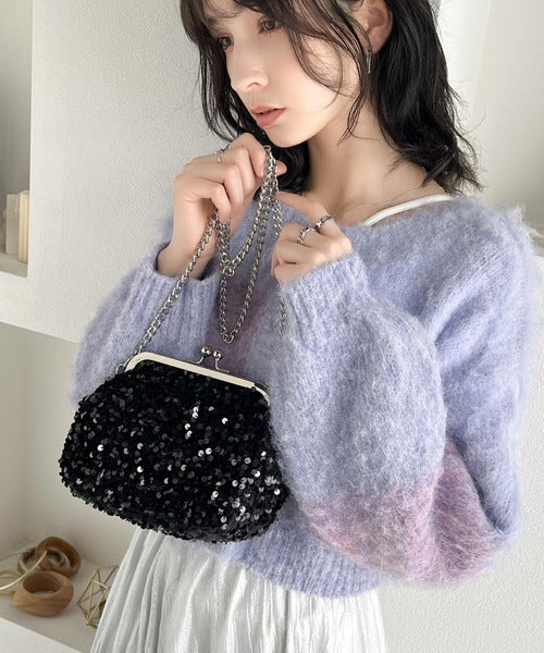 【mily bilet】華やかに輝く。スパンコールがま口ショルダーバッグ mi1159034