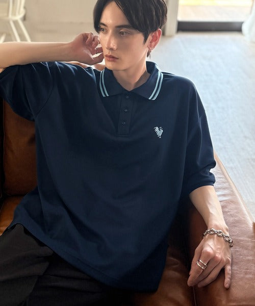 「洗練を纏う、上質な日常。」刺繍入りハイクオリティダブルフェイス素材ポロシャツ／Embroidered High-Quality Double Face Polo co1150026