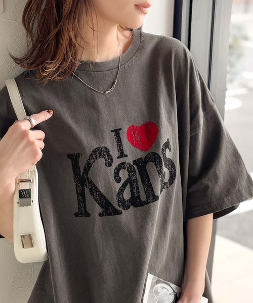 《JaVaジャバコラボ》大人カジュアルにちょうどいい。綿100％ ヴィンテージ風ハートTシャツ jv1050369