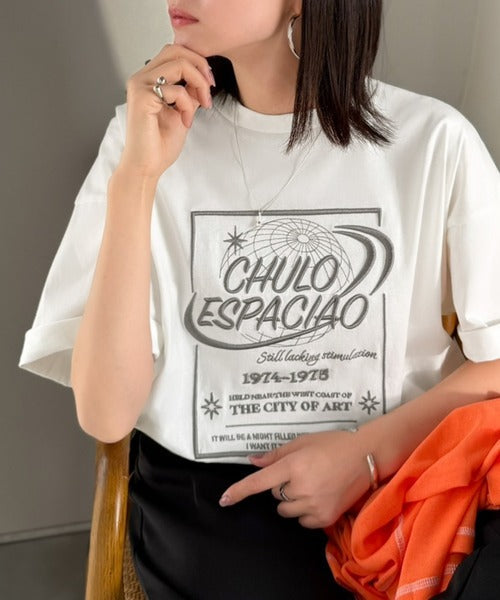 《JaVaジャバコラボ》シンプル派にも推したい！綿100％グラフィック刺繍Tシャツ（半袖） jv1050356