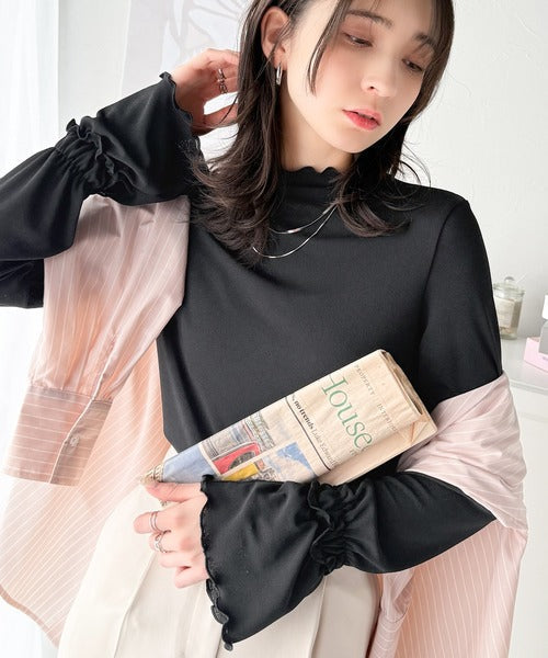 大人の上品な華やかさを演出する。キャンディースリーブシアーメロートップス（長袖） ce1110108