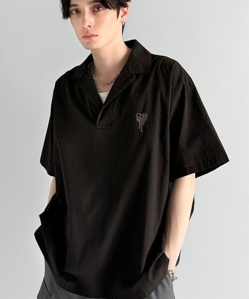 Cotton100%  Ripstop Open Collar Pullover Shirt／コットン100％リップストップ素材オープンカラープルオーバーシャツ co1150012