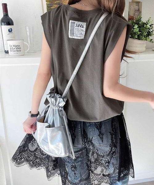 《JaVaジャバコラボ》１枚で旬な着こなし♪レースコンビチュニックTシャツワンピース jv1260327