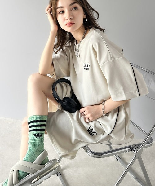 大人スポーティー。パイピングダンボールオーバTシャツ(セットアップ可能) sp1050176