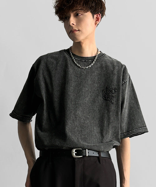 Snow Powder Washed 100% Cotton Vintage T-Shirt／スノーウォッシュ加工ヴィンテージ綿100％Tシャツ co1150019