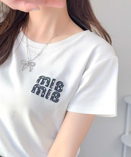 【mily bilet】スタイルよく、着心地いい。絶対使えるシンプルT♪ワッペンコンパクトTシャツ（半袖） mi1329084