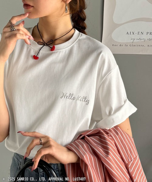 【Sanrio characters/サンリオキャラクターズ】大人可愛い推しアピール♪シルエット箔プリントTシャツ（半袖） ce1350005