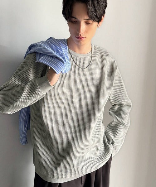【Classical Origin】「ベーシックの必需品。」サーマルクルーネックニット/Thermal Crew Neck Knit ao1260480