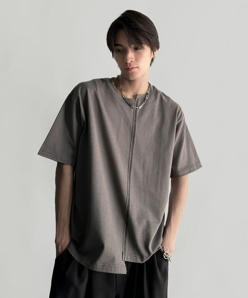 Asymmetric Stitch Design T-Shirt／アシンメトリーデザイン配色ステッチTシャツ co1150013