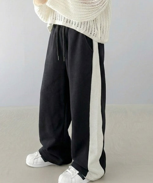 《JaVa ジャバコラボ》キッズ 親子お揃い リンクコーデにぴったり バイカラー裏使いスウェットパンツ jk1219016