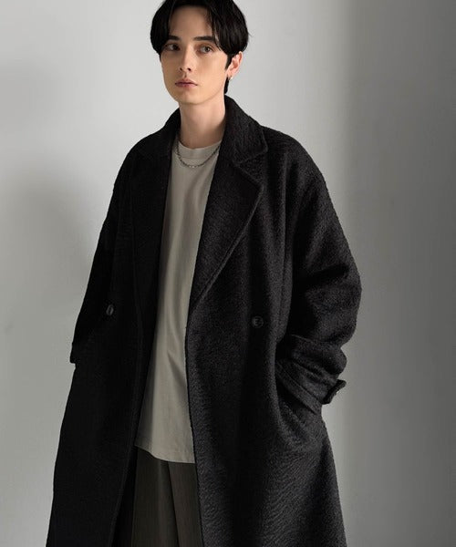 【Classical Origin】「余裕を魅せる。」フェイクウールロングチェスターコート／Fake Wool Long Chester Coat ao1010465