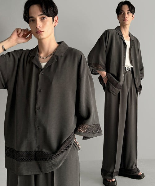 「キレイめ×抜け感」裾レース切り替えリラックスイージースラックス／Lace Panel Easy Slacks co1010020