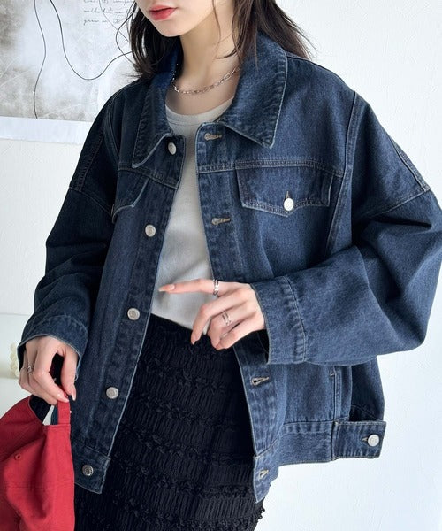 《Javaジャバコラボ》羽織るだけでこなれ見え。コクーンシルエットビッグGジャン jv1240055