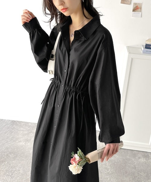 これ一枚でアウターとしても活躍♪綿100％ロングシャツワンピース（長袖） ce1020225