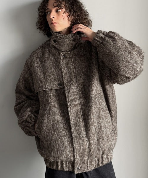シャギーファー素材2way襟デザインブルゾン／Shaggy Fur 2-Way Collar Design Blouson co1150082
