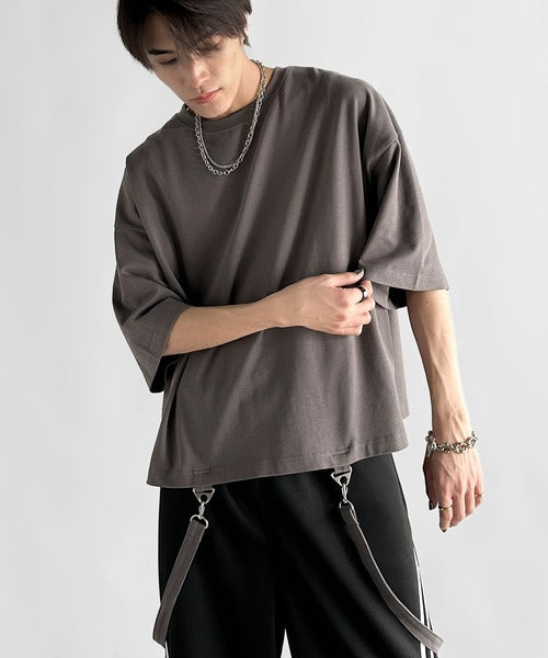 Belt Design Transformable Cropped T-Shirt／脱着式ベルトデザインショート丈Tシャツ co1150015