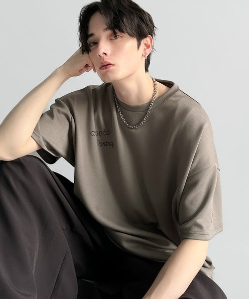 Logo Rhinestone Design Dolman Oversized Tee／ラインストーンロゴ使いドルマンオーバーサイズTシャツ co1010003