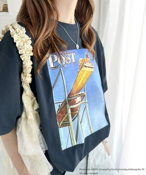 『THE SATURDAY EVENING POST』×クラシカルエルフ 別注グラフィックTシャツ【Boy on High Dive】 ce1260279