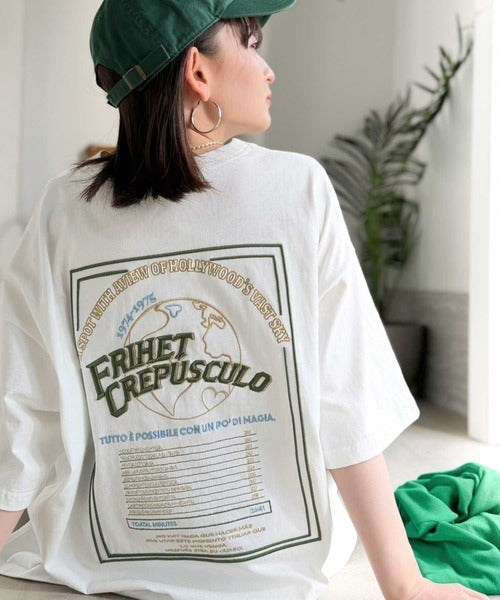《JaVaジャバコラボ》背中で語る。綿100％バックグラフィック刺繍Tシャツ（半袖） jv1050357