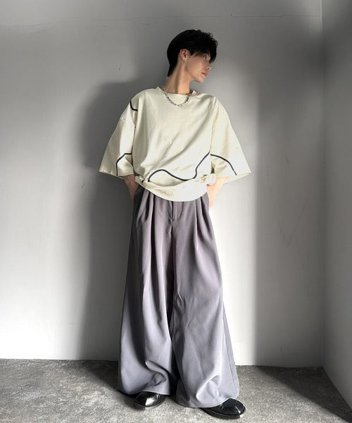 春夏の新定番！ウェーブコード刺繍ハーフスリーブpaeanトップス cm1260418