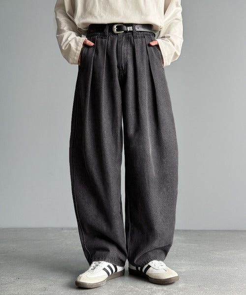 【Classical Origin】「虜になる！」インツータックワイドバルーンデニム／Inverted Two-Tuck Wide Balloon Denim co0900004