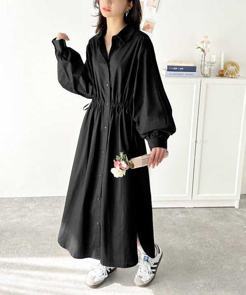 これ一枚でアウターとしても活躍♪綿100％ロングシャツワンピース（長袖） ce1020225