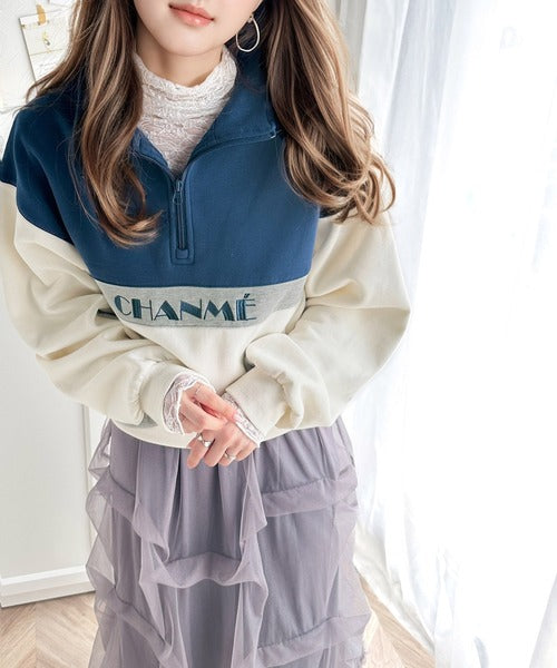 《Javaジャバコラボ》一枚でトレンドを制覇。裏起毛アノラック風切替ハーフジッププルオーバー jv1020155