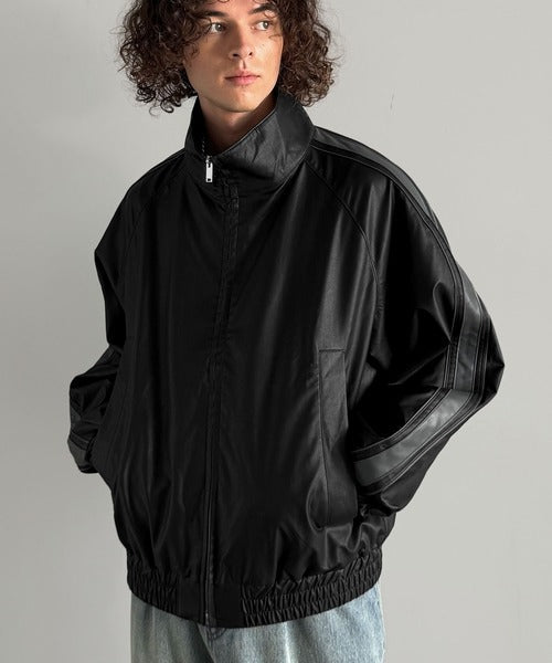 【Classical Origin】High-Neck Leather Track Jacket／ハイネックレザートラックジャケット co1150040
