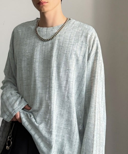 【Classical Origin】「シンプルに魅せる。」グランジモードリラックスシアープルオーバー（長袖）/Grunge Mode Relaxed Pullover co1010027