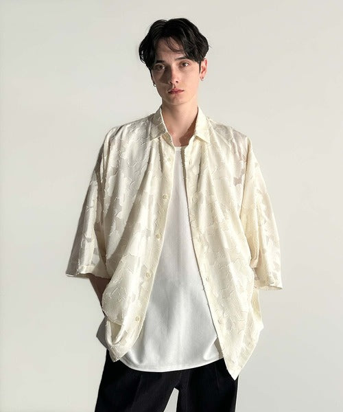 Sheer Jacquard Dolman Sleeve Shirt／フラワー柄シアージャカードドルマンシャツ co1150008