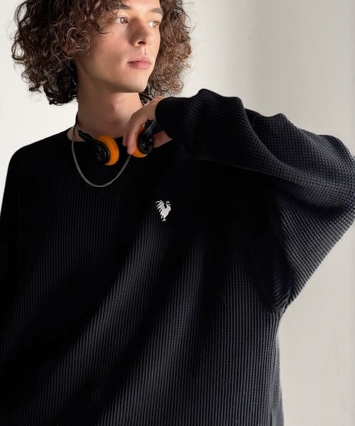 【Classical Origin】「ヘビーウェイト一択。」綿100％ワッフルクルーネックビッグTシャツ／Cotton 100% Waffle Crew Neck Big T-Shirt co0780014
