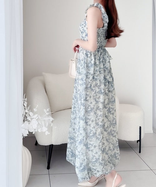 【mily bilet】存在感抜群の主役級item。花柄シフォンバルーンキャミワンピース mi1139045