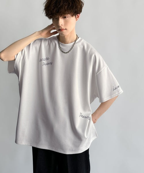 Logo Rhinestone Design Dolman Oversized Tee／ラインストーンロゴ使いドルマンオーバーサイズTシャツ co1010003